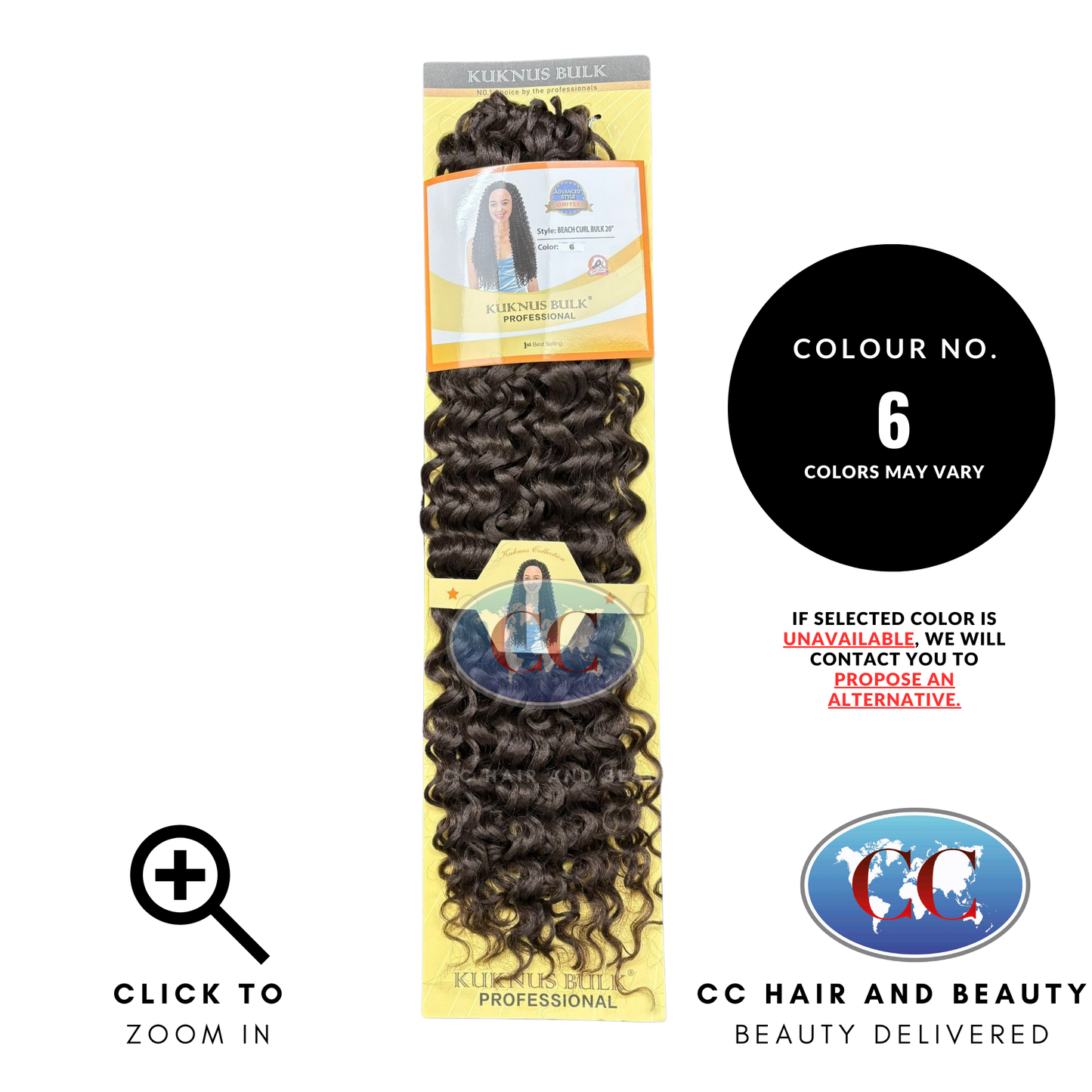 Kuknus Collection Crochet Beach Curl Bulk 20''-Colour 6