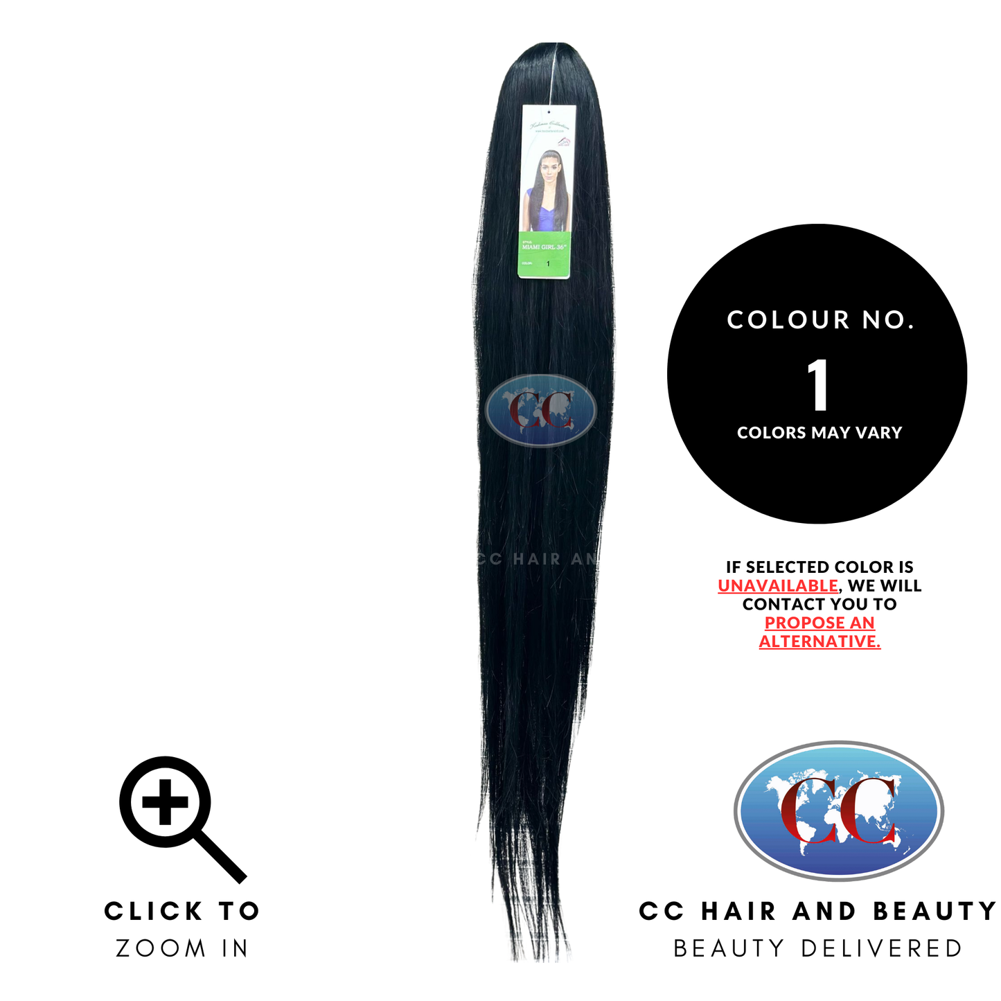 Kuknus Collection Miami Girl 36" Ponytail-Colour 1