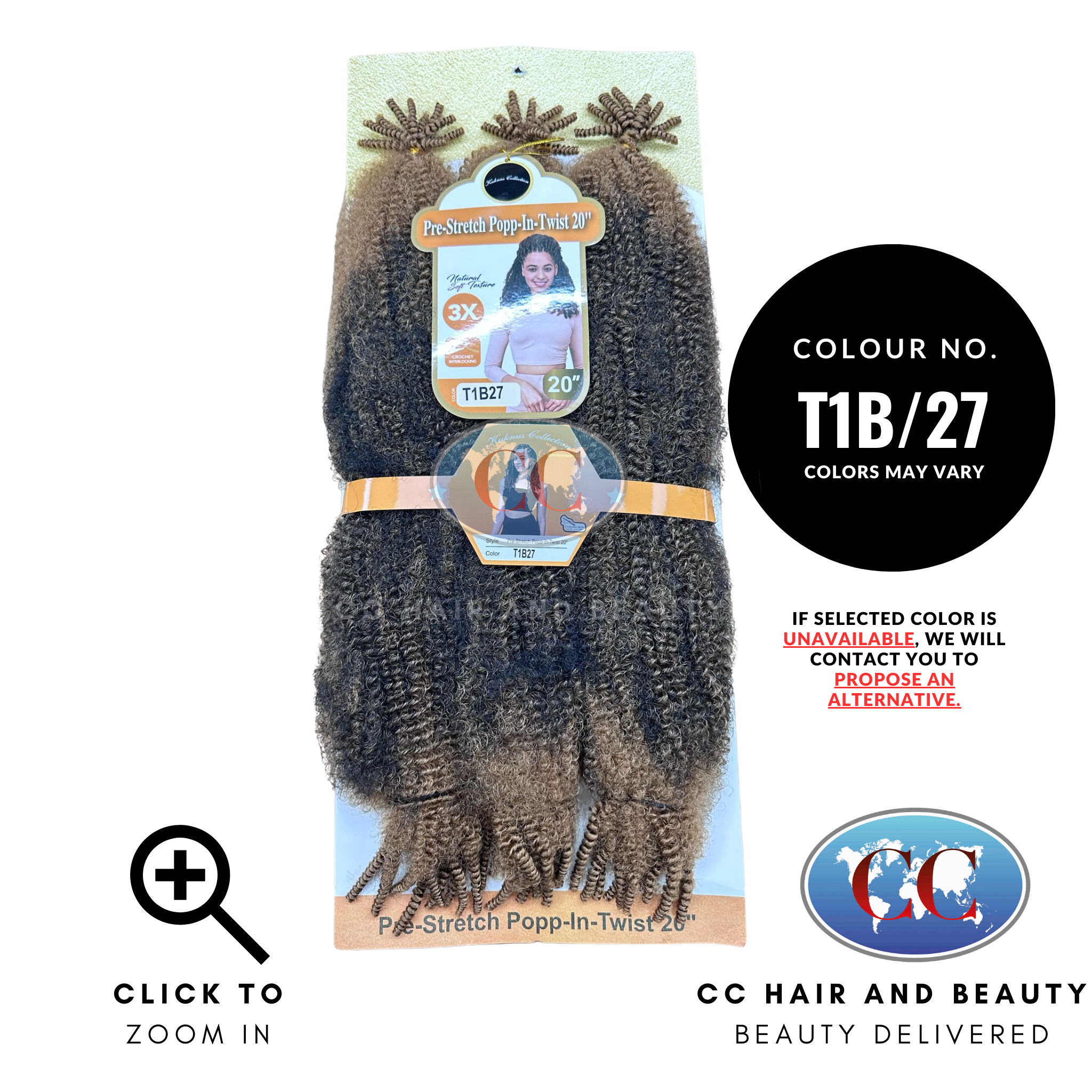 Kuknus Collection Pre - Stretch Popp-in-Twist 20"-Colour T1B/27