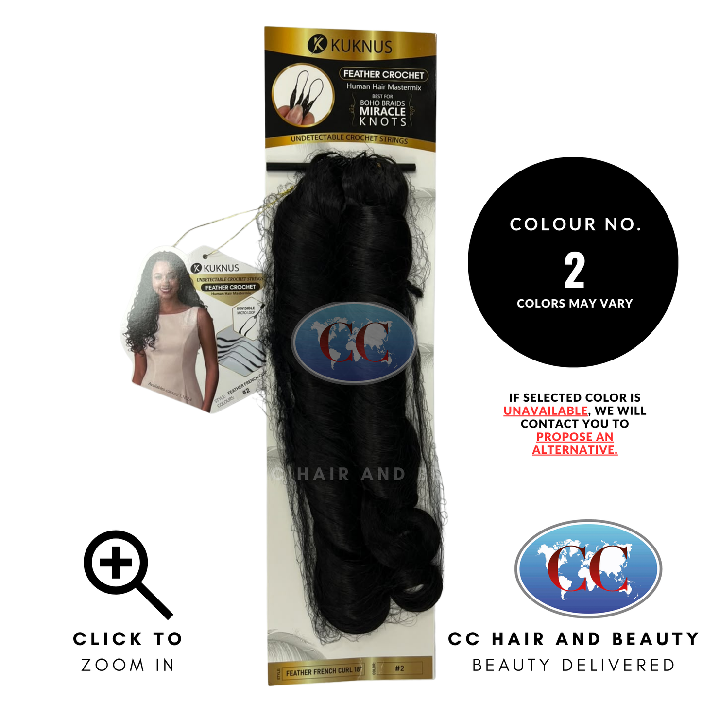 Kuknus Feather Crochet Human Hair MasterMix French Curl 18" - 2
