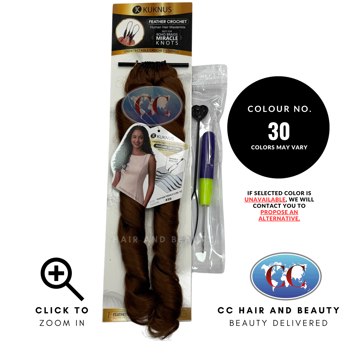 Kuknus Feather Crochet Human Hair MasterMix French Curl 18" - 30