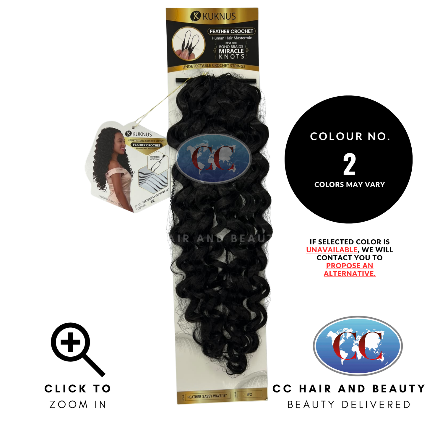 Kuknus Feather Crochet Human Hair MasterMix Sassy Wave 18" - 2