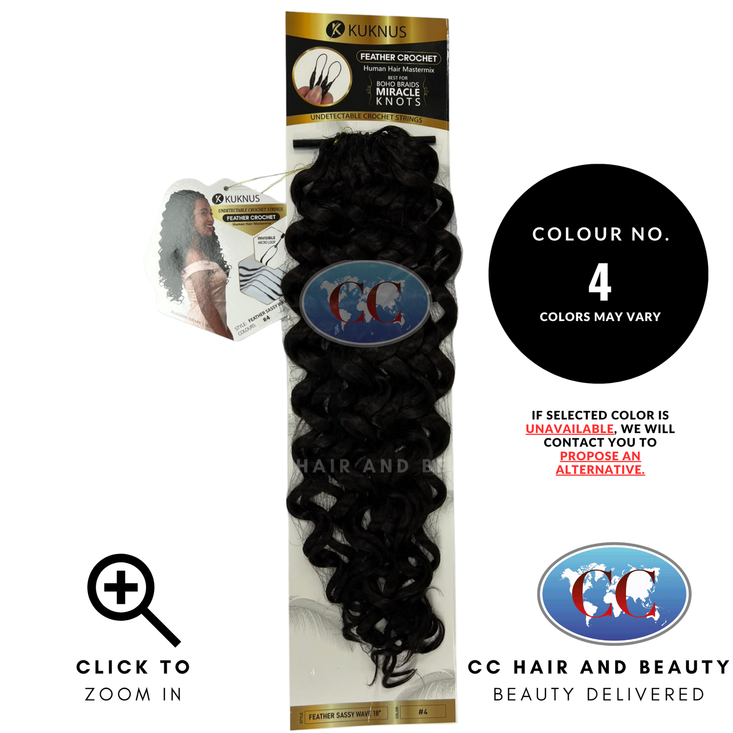Kuknus Feather Crochet Human Hair MasterMix Sassy Wave 18" - 4