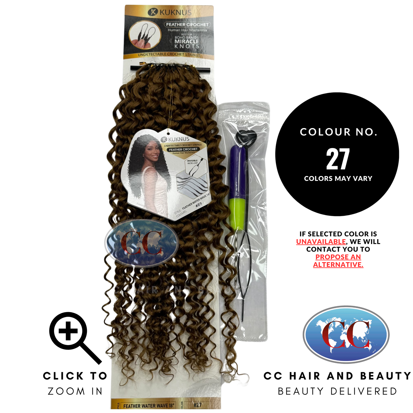 Kuknus Feather Crochet Human Hair MasterMix Water Wave 18" - 27