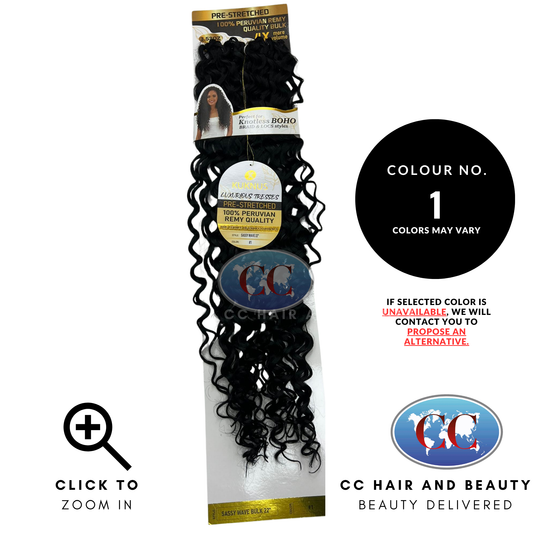 Kuknus Luxurious Pre-Stretched 100% Peruvian Remy Boho Braid & Locs Styles - Sassy Wave 22"- 1