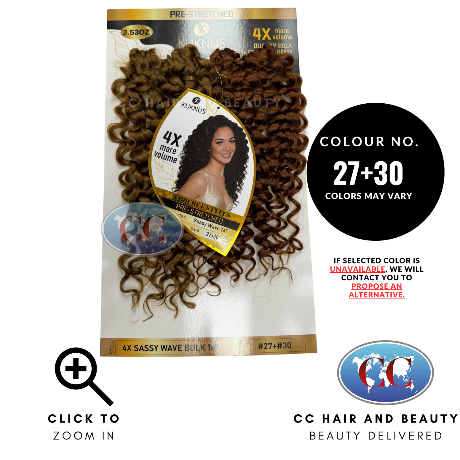 Kuknus Luxurious Pre-Stretched 100% Peruvian Remy Boho Braid & Locs Styles - Sassy Wave 14" - 27+30