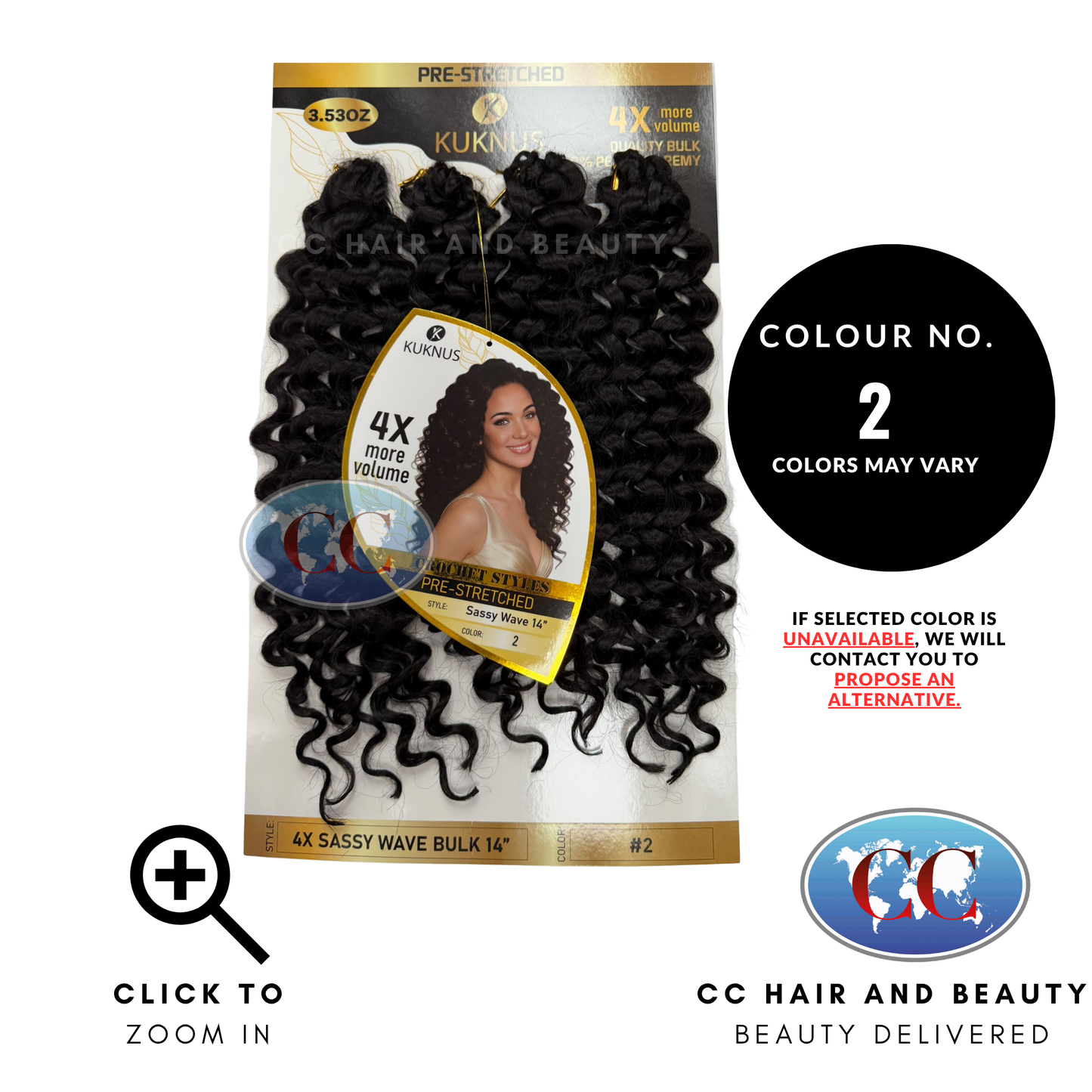 Kuknus Luxurious Pre-Stretched 100% Peruvian Remy Boho Braid & Locs Styles - Sassy Wave 14" - 2