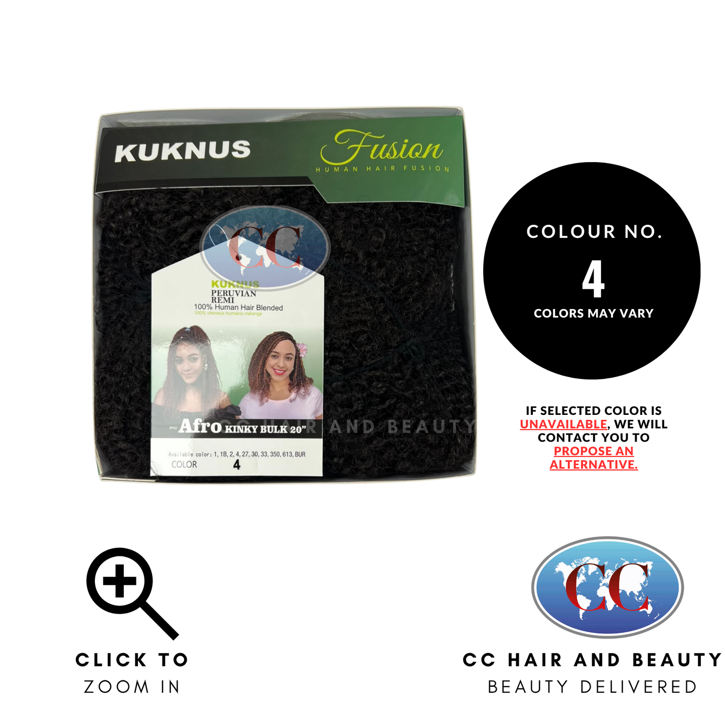 Kuknus Peruvian Remi 100% Human Hair Blended Afro Kinky Bulk 20"