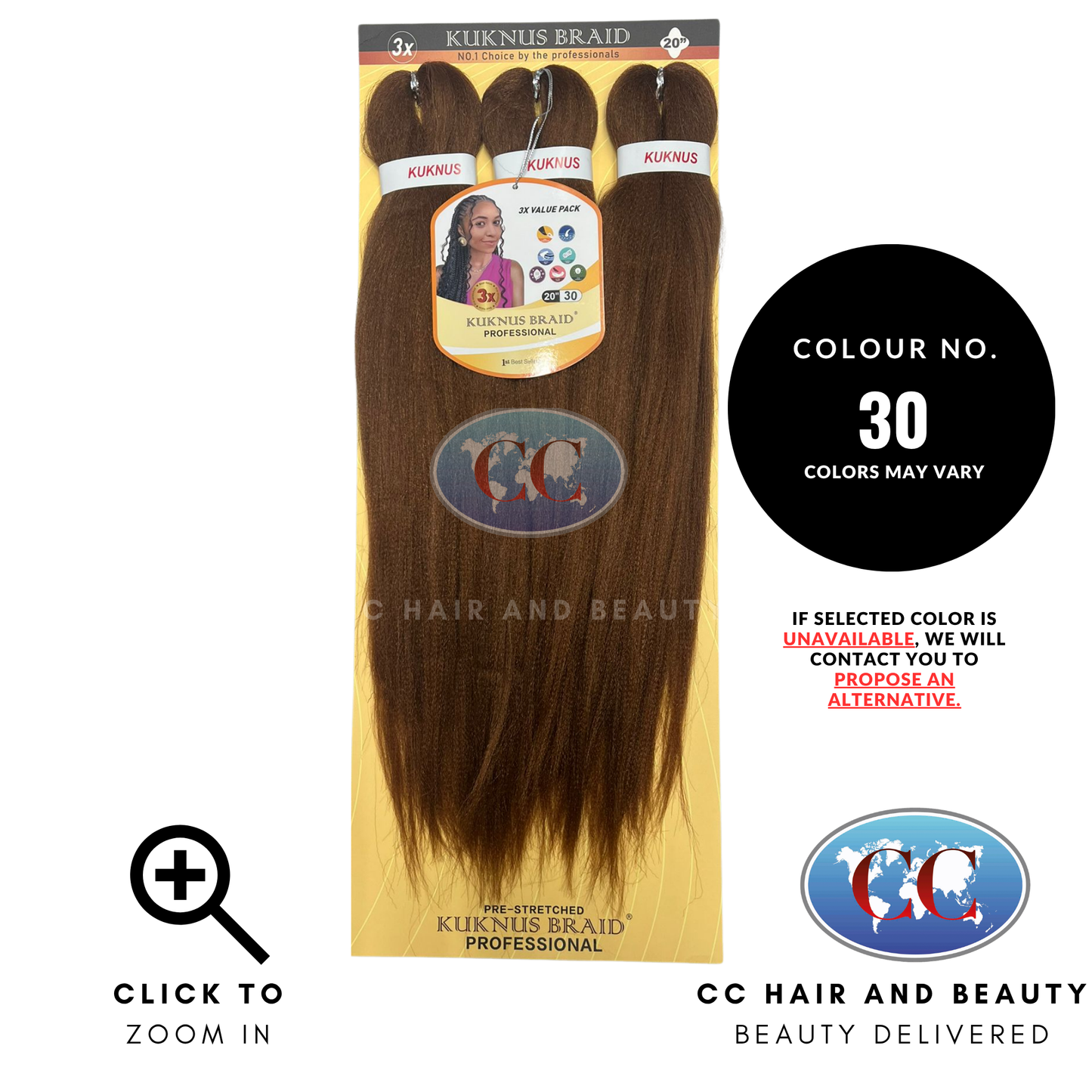 Kukunus Collection Pre Stretched & Anti Itch Fibre Braids 3x 20"- 30