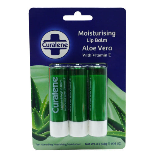 Curalene Lip Balm Aloe Vera 3Pk