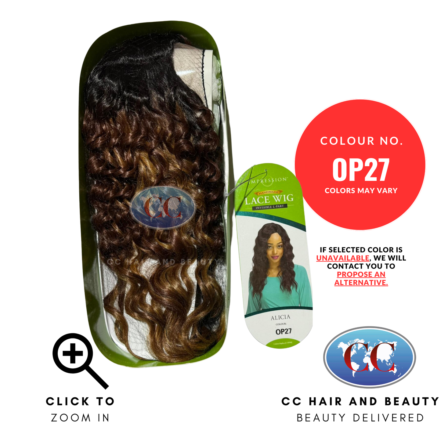 LACE WIG INVISIBLE L-PART-ALICIA-Colour OP27