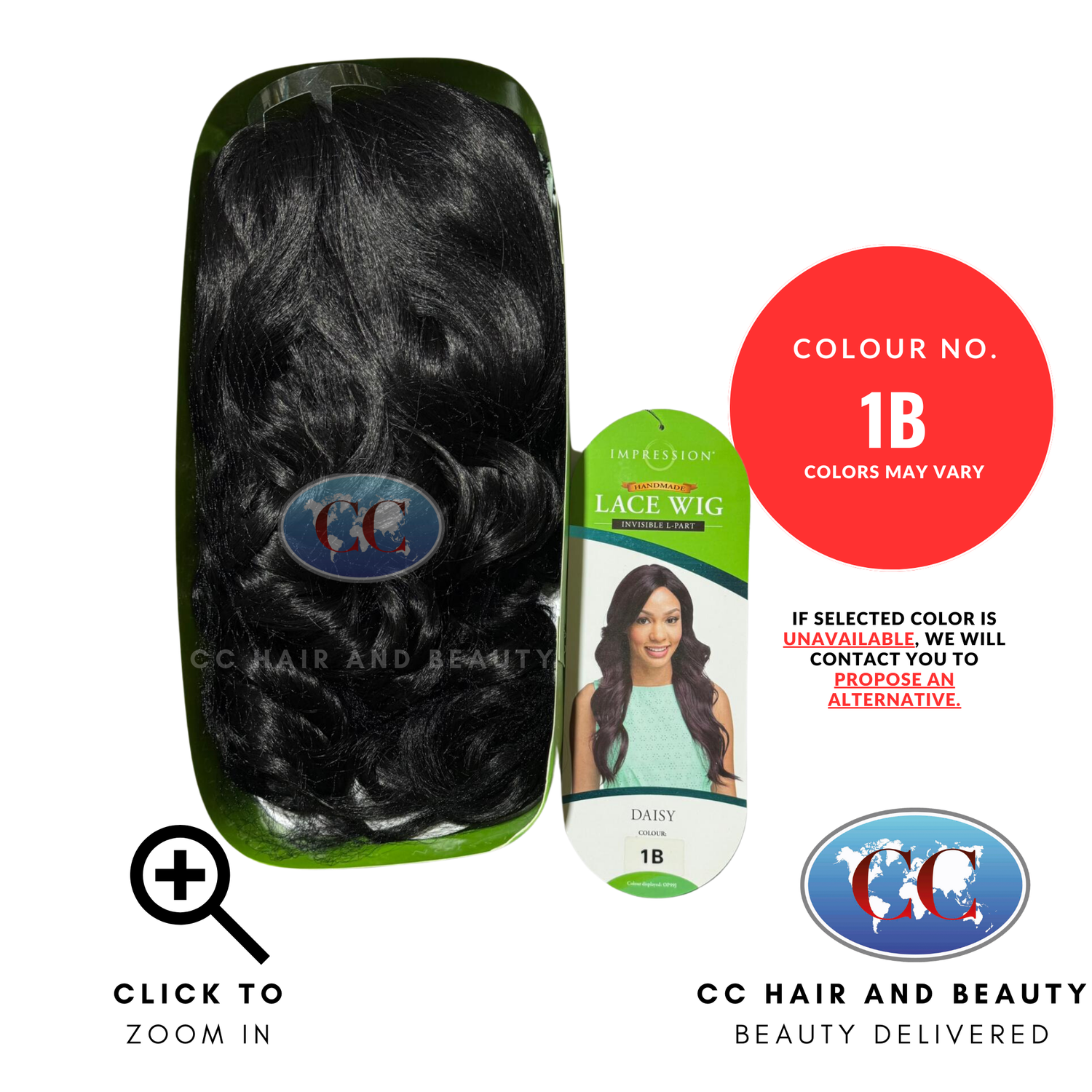 LACE WIG INVISIBLE L-PART-DAISY-Colour 1B
