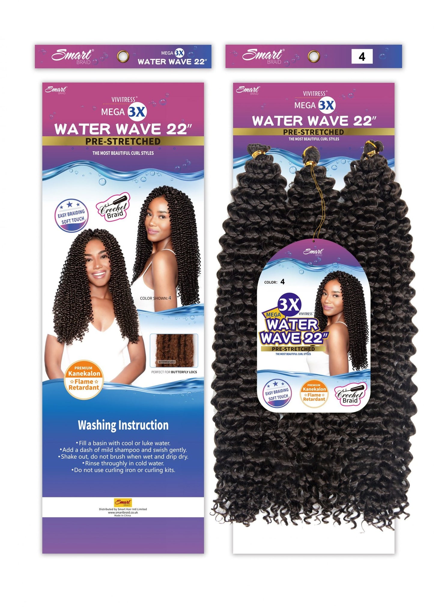 Smart Braid Vivitress Mega Pack - 3X Water Wave 22″