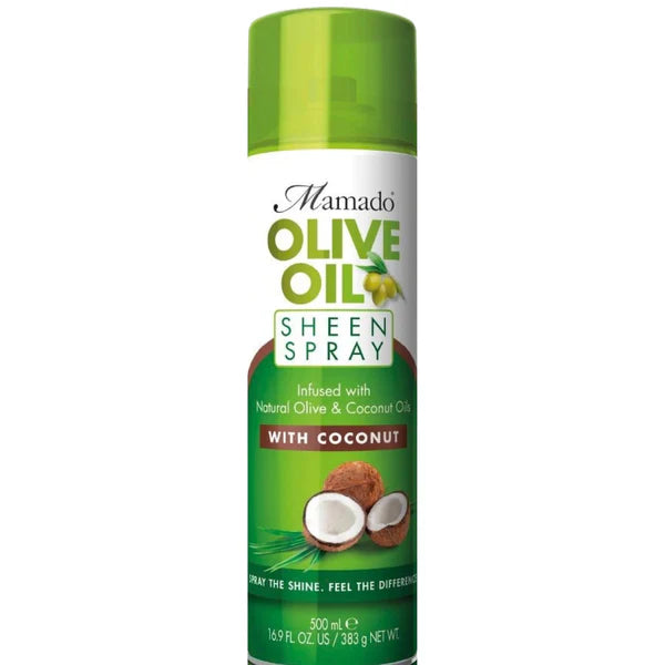 Mamado Olive Oil Sheen Spray Infused With Olive & Coconut Oils 500ml | Shop at CC Hair & Beauty UK