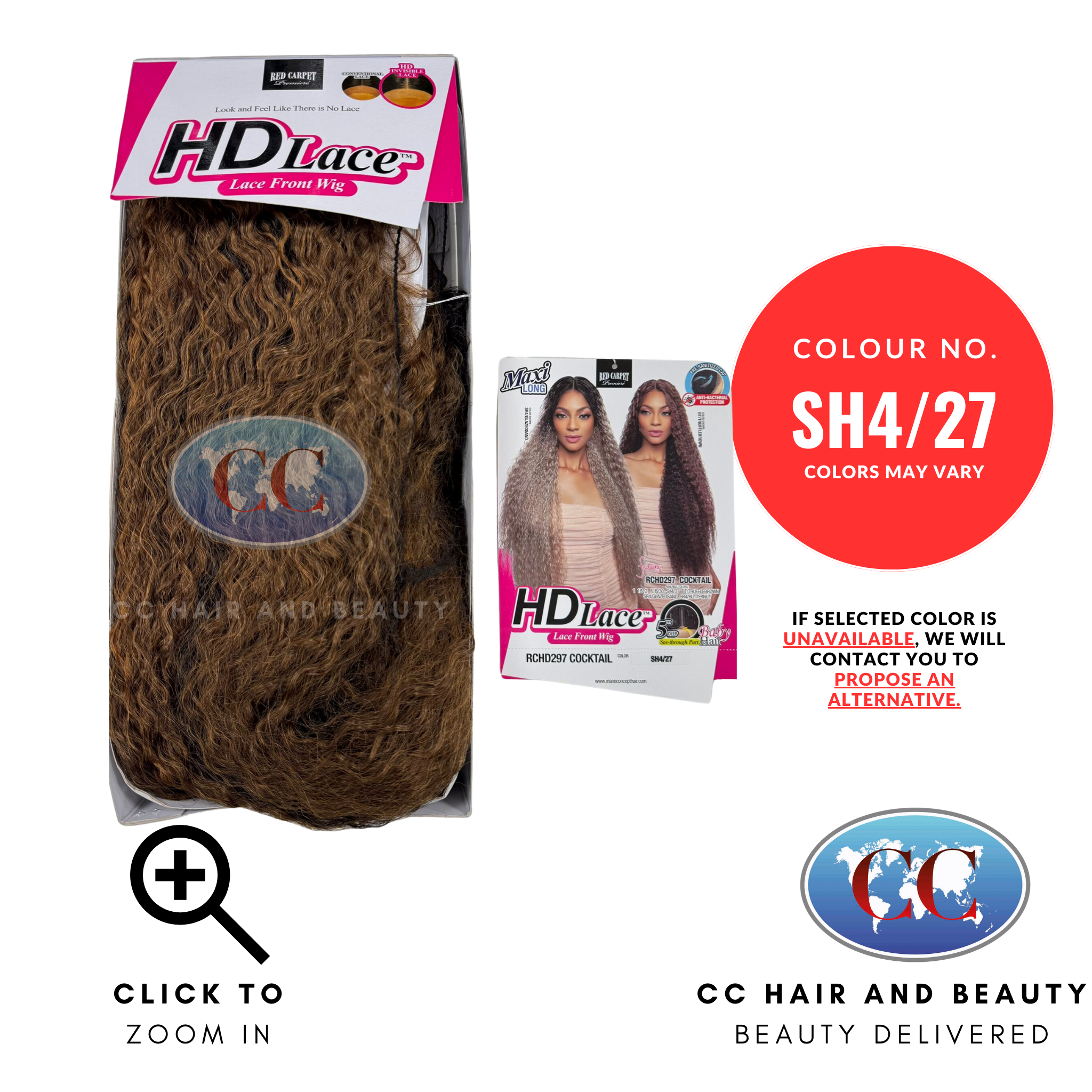 Mane Concept Red Carpet HD Lace Front Wig - RCHD297 Cocktail-Colour SH4/27