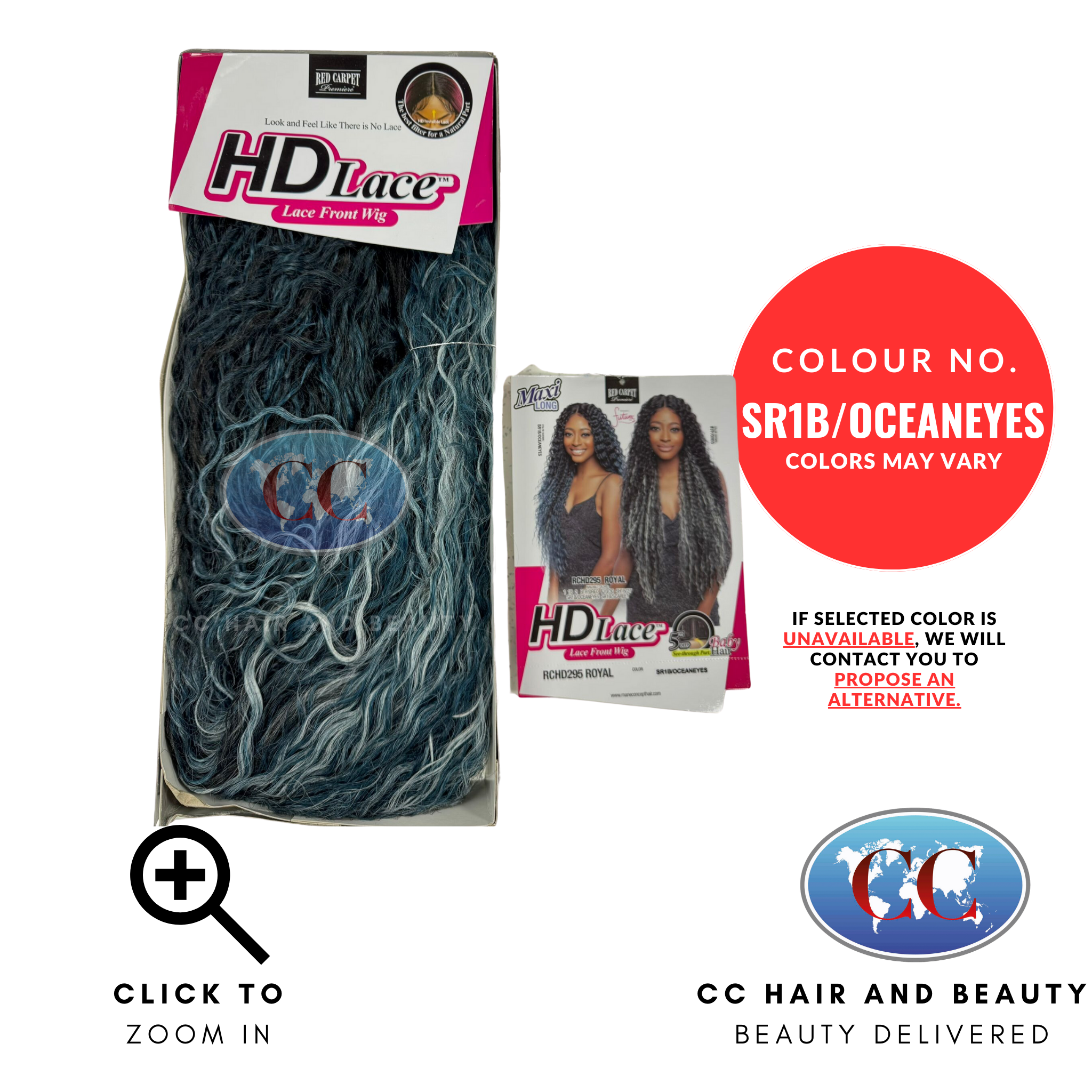 Mane Concept Red Carpet Synthetic Hd Lace Front Wig - RCHD295 Royal-Colour SR1B/OCEANEYES