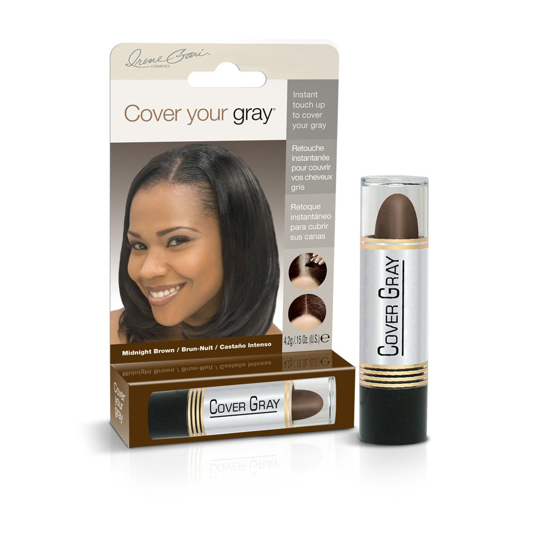 Cover Your Gray Touch Up Stick in Midnight Brown, instant grey root cover