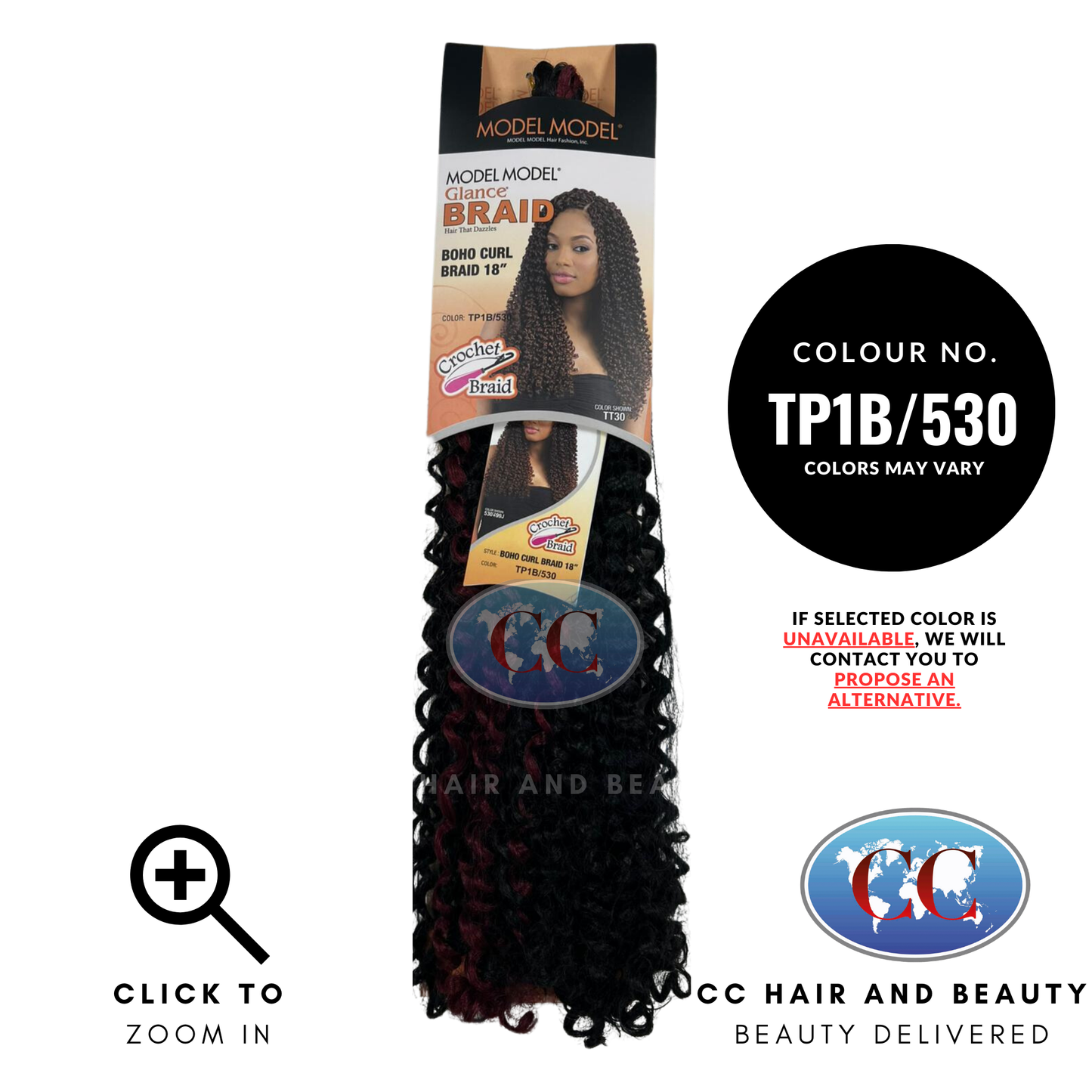 Model Model Glance Braid - Boho Curl 18" (Wr)-Colour TP1B/530