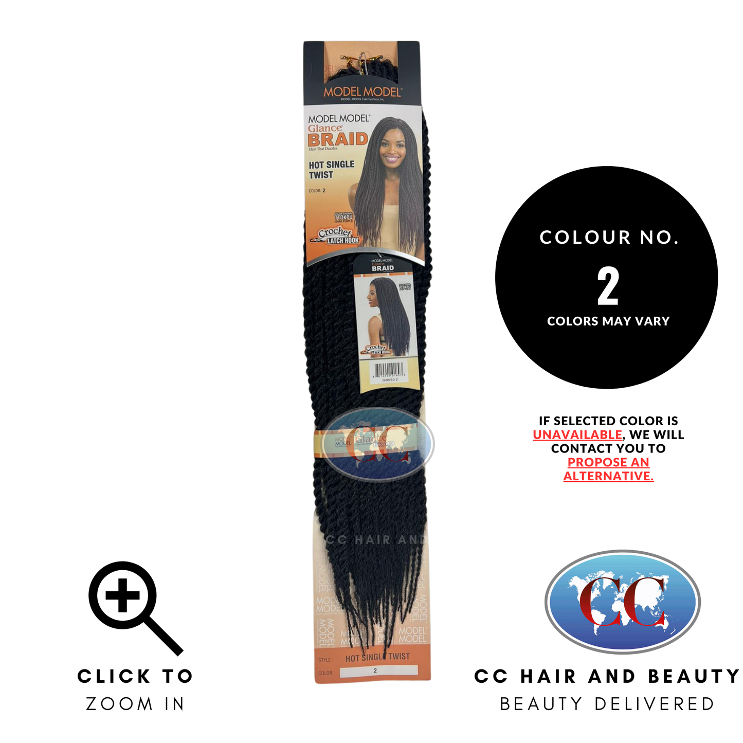 Model Model Glance Braid - Hot Single Twist Braid-Colour 2