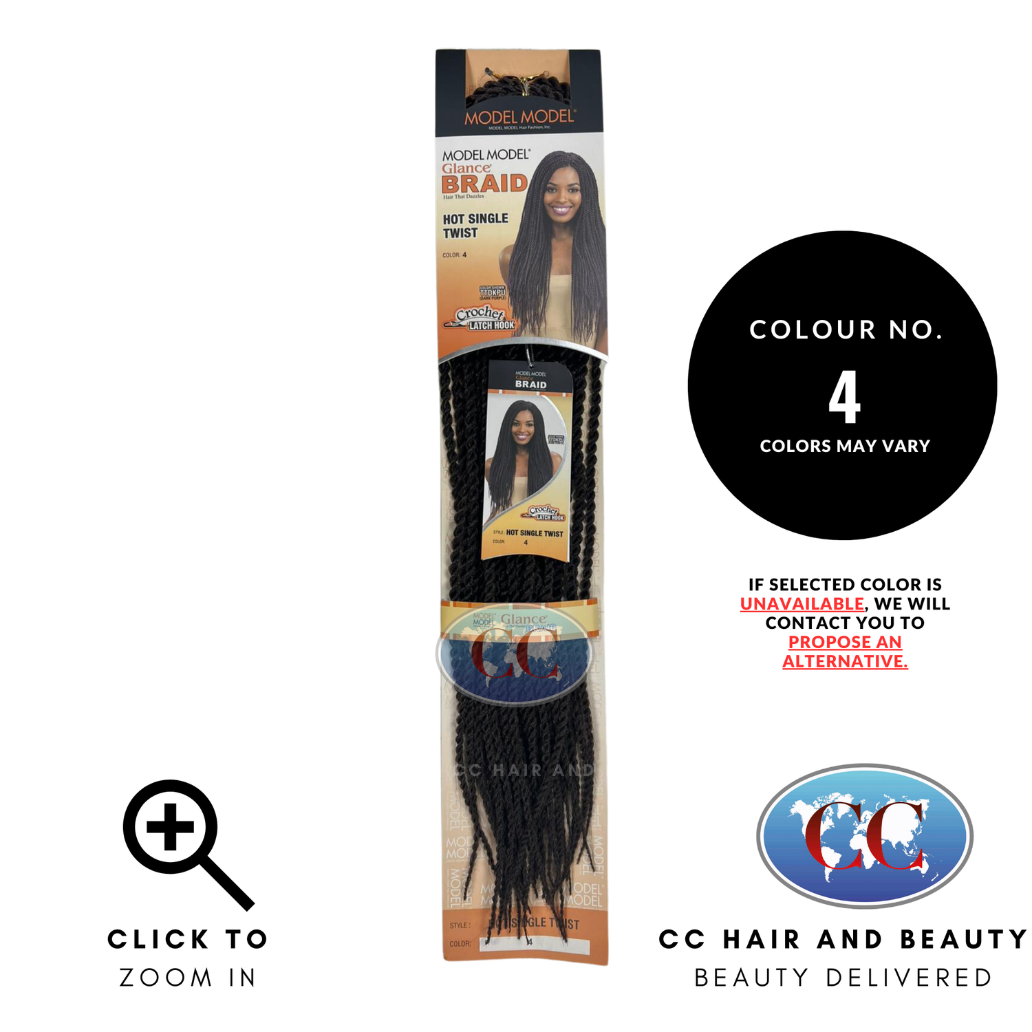 Model Model Glance Braid - Hot Single Twist Braid-Colour 4