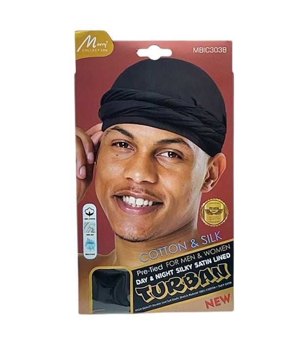 Murry Collection Cotton And Silk Unisex Pre Tied Turban (Red)  MBIC303A