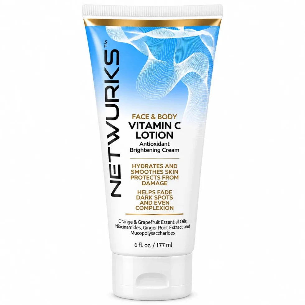 Netwurks Vitamin C Lotion, Antioxident Cream for Face & Body 6Oz