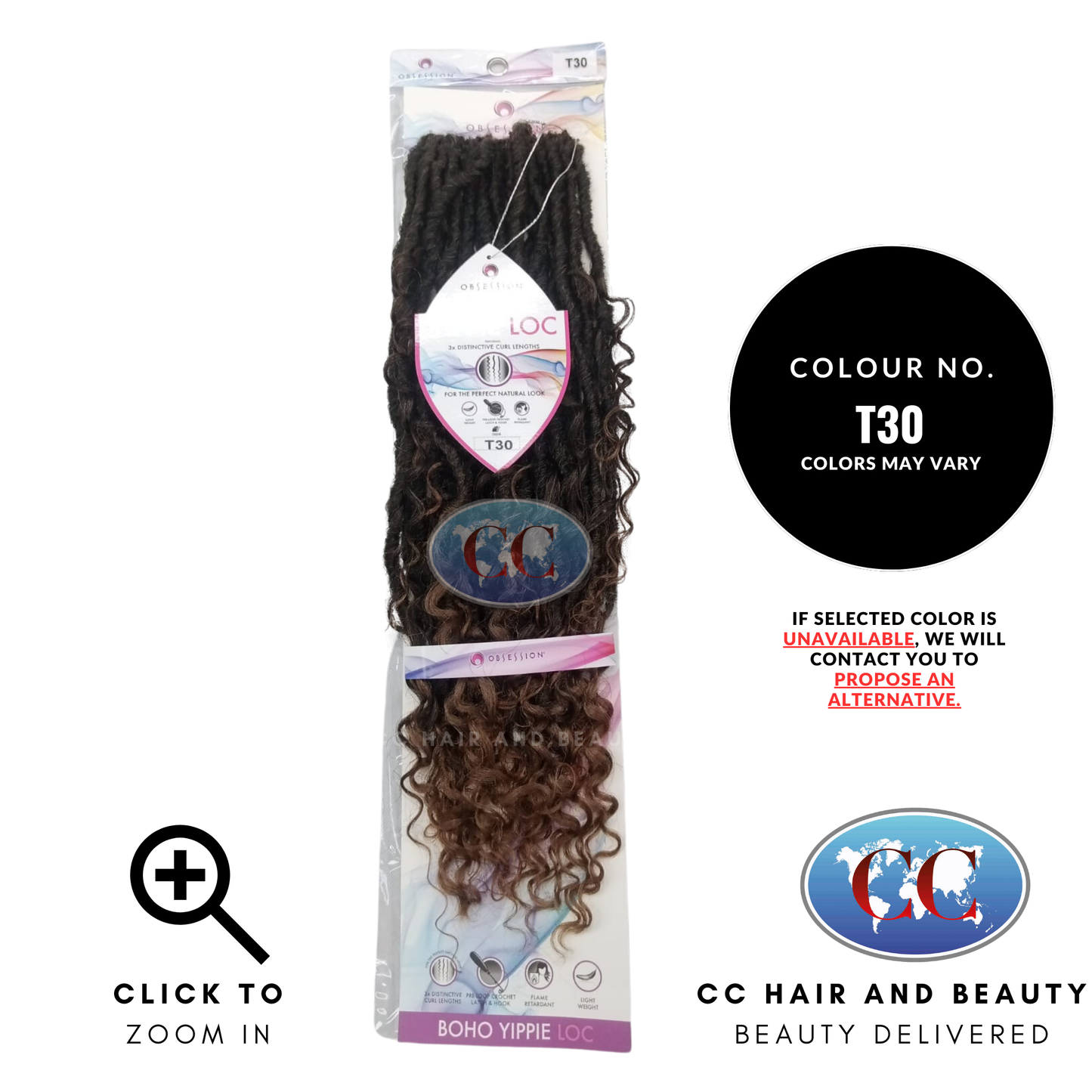 Obsession Synthetic Crochet Long Curly Braid Hair Extension - Boho Yippie Loc