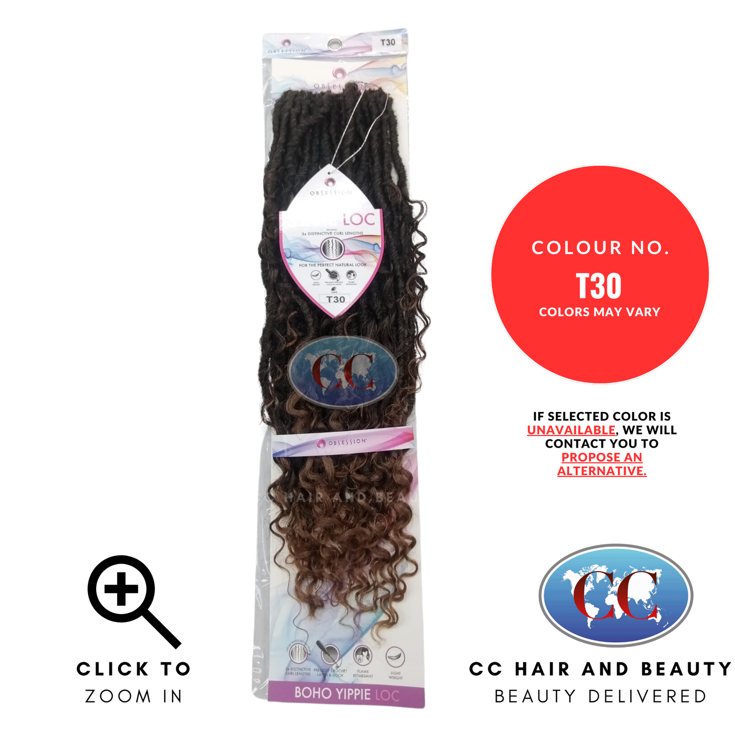 Obsession Synthetic Crochet Long Curly Braid Hair Extension - Boho Yippie Loc