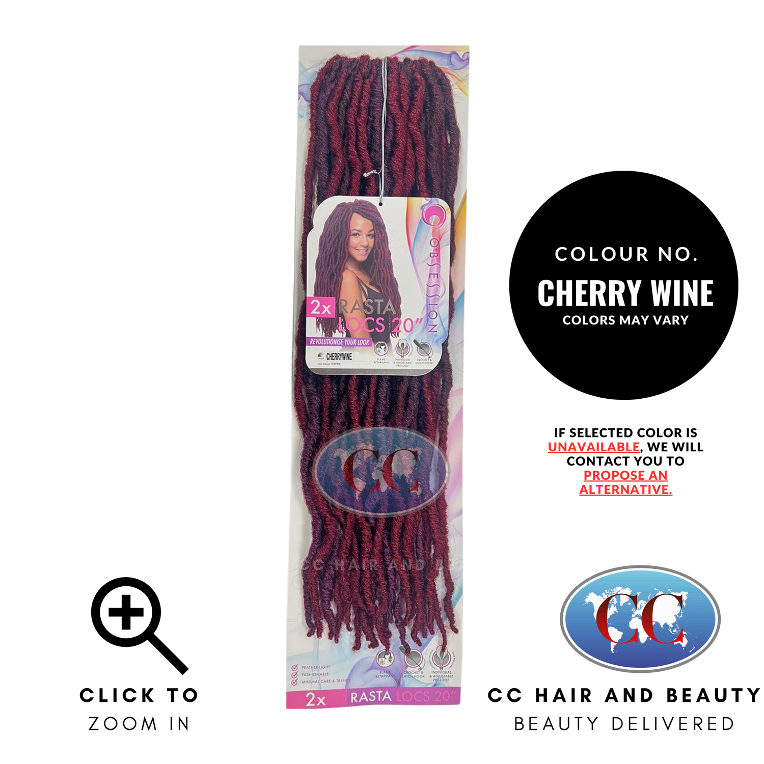 Obsession Rasta Locs 2x 20"-colour CHERRY WINE