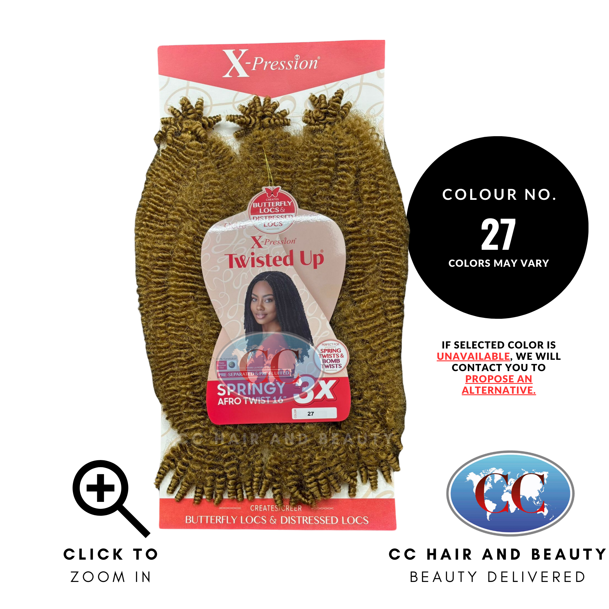 Outre Crochet Braids X-Pression Twisted Up 3X Springy Afro Twist 16"-Colour 27