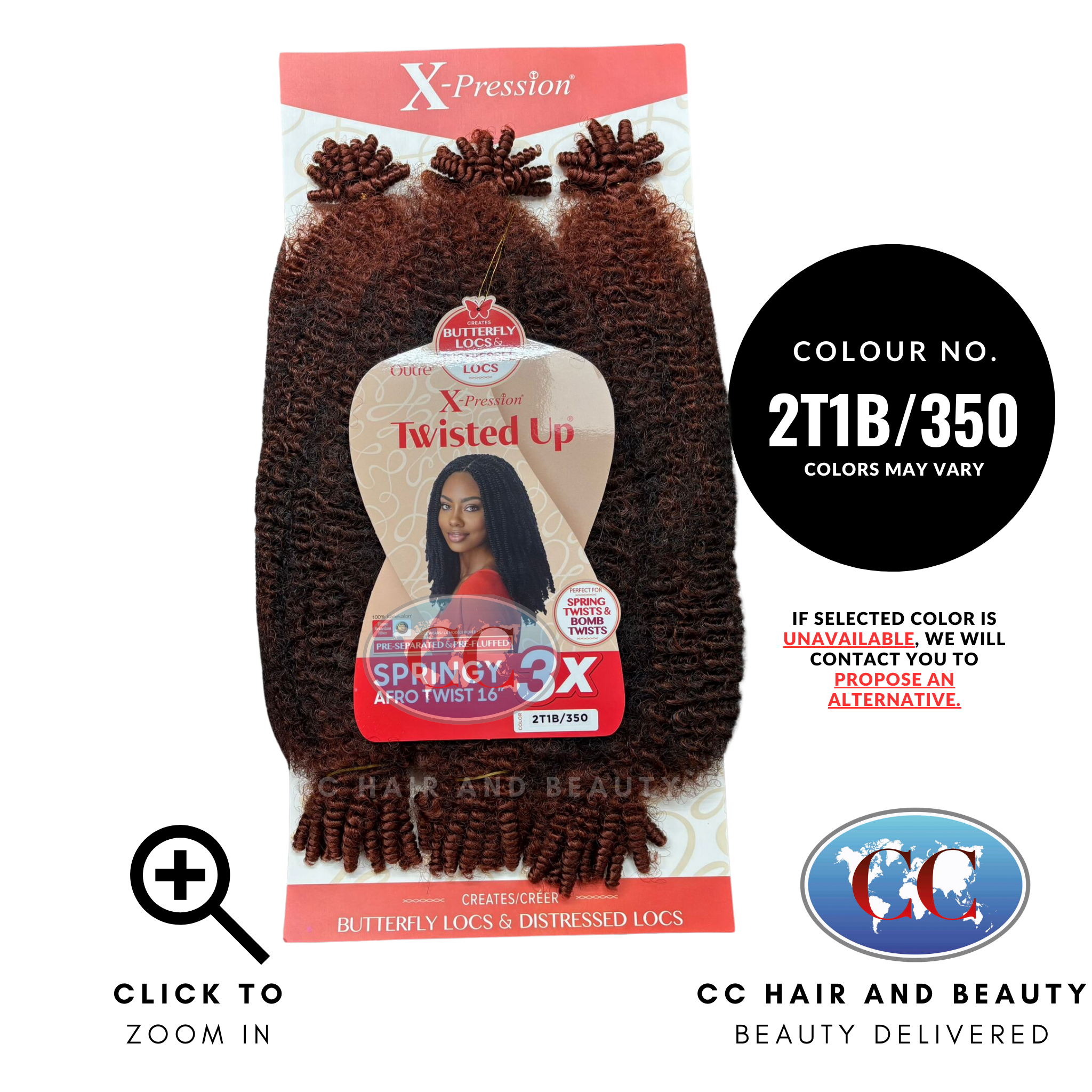 Outre Crochet Braids X-Pression Twisted Up 3X Springy Afro Twist 16"-Colour 2T1B/350