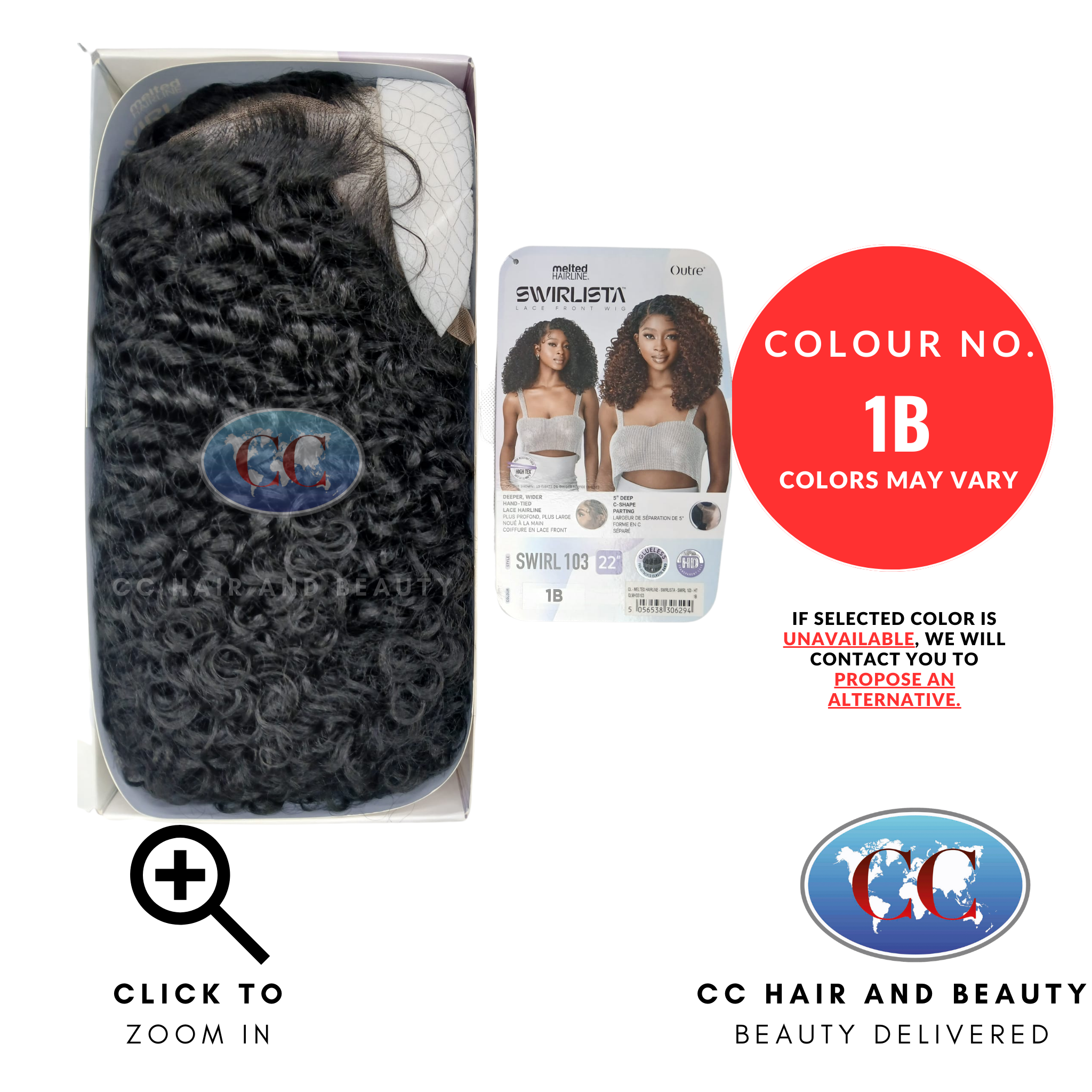 Outre HD Melted Hairline Swirlista Swirl Lace Wig 103 QLMHSS103-Colour 1B