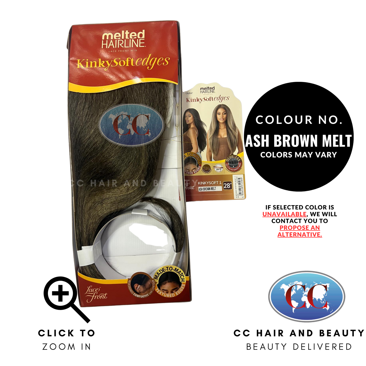 Outre Melted Hairline - KINKYSOFT 1 Length: 28" - ASH BROWN MELT