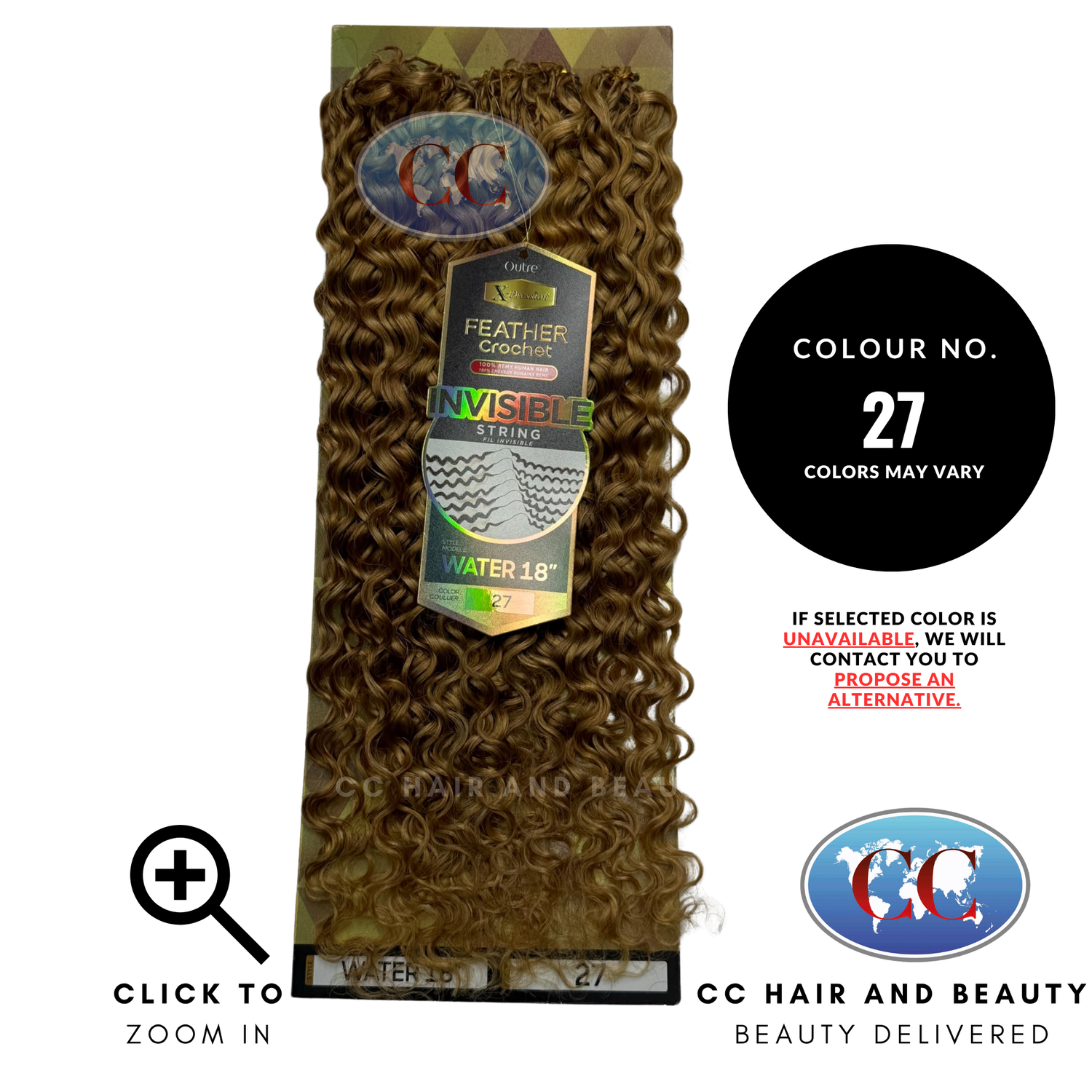 Outre X-Pression 100% Remy Human Feather Crochet Braid - Human Crochet Water Wave 18" - 27
