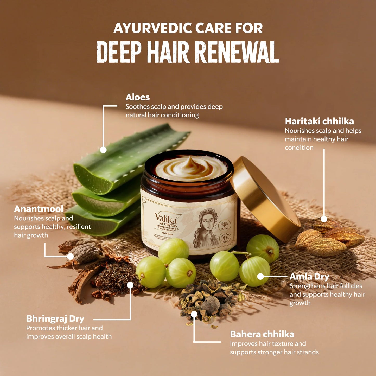 Vatika Ayurveda Strengthening Hair Mask - usage step | CC Hair and Beauty Leeds