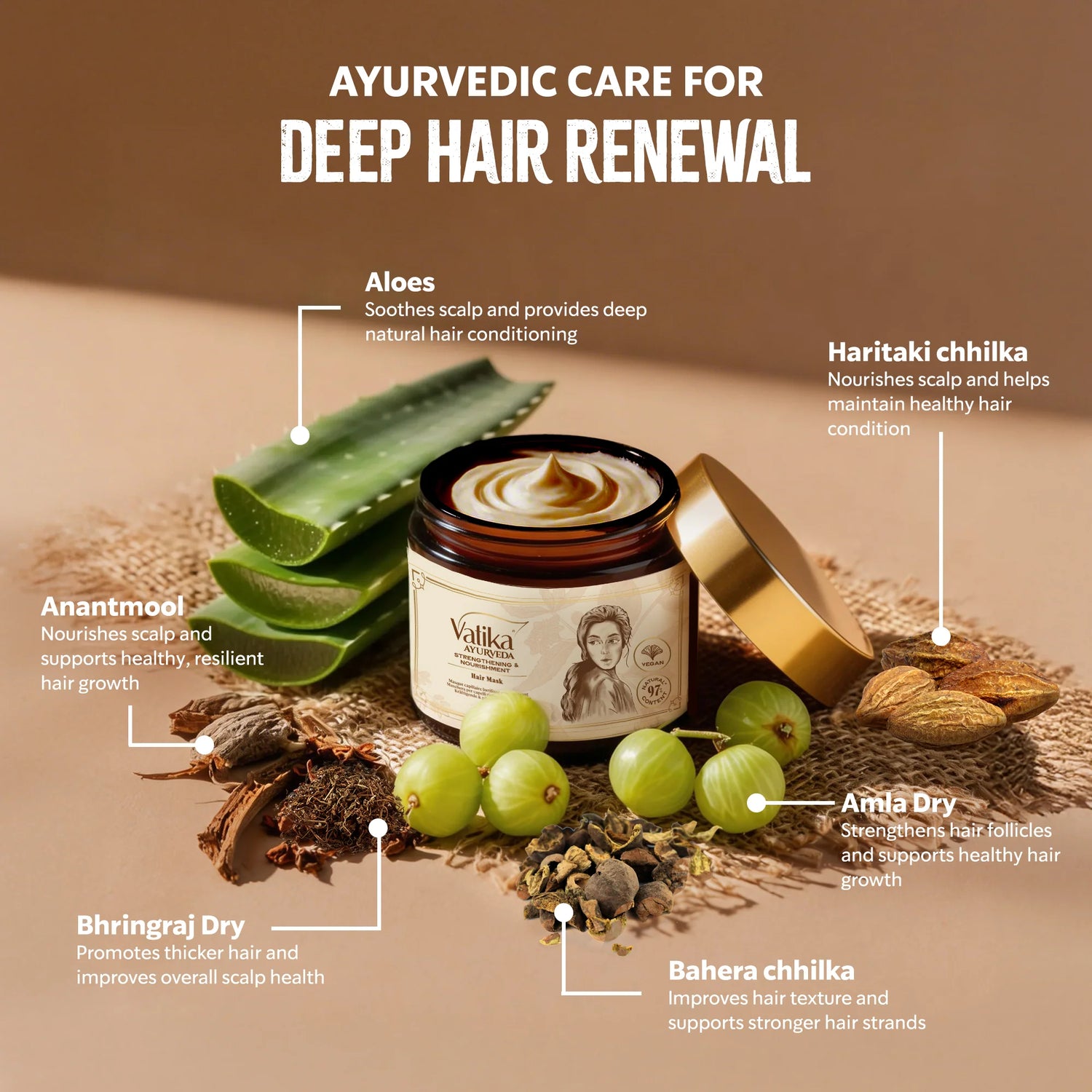 Vatika Ayurveda Strengthening Hair Mask - usage step | CC Hair and Beauty Leeds