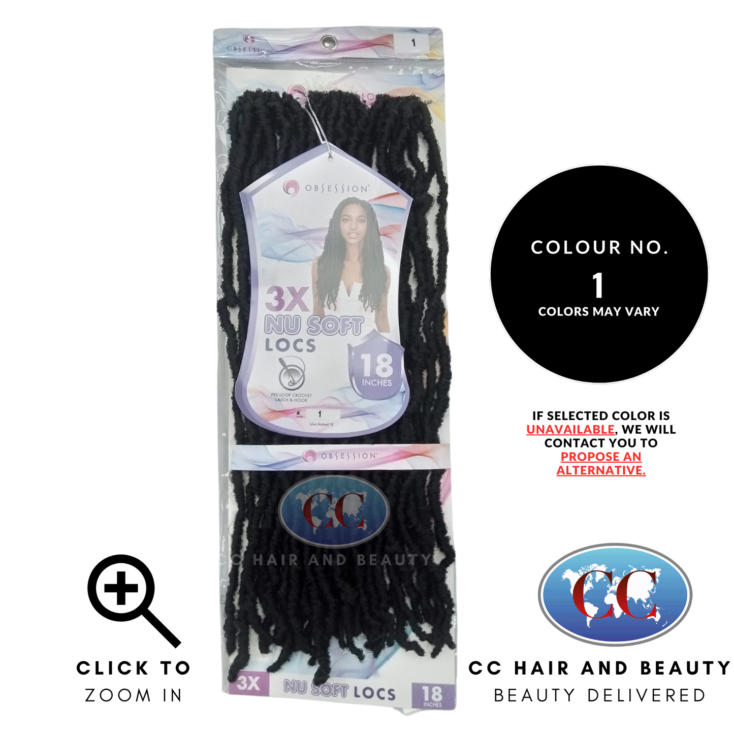 Obsession Long Straight Pre-Loop Crochet Hair - 3X Nu Soft Locs 18"