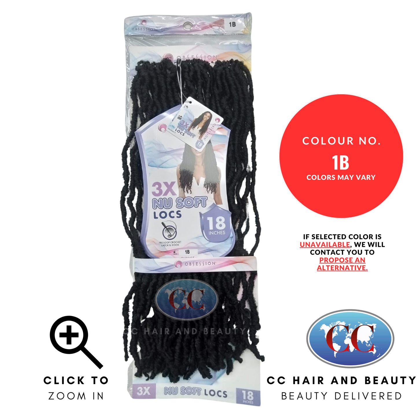 Obsession Long Straight Pre-Loop Crochet Hair - 3X Nu Soft Locs 18"