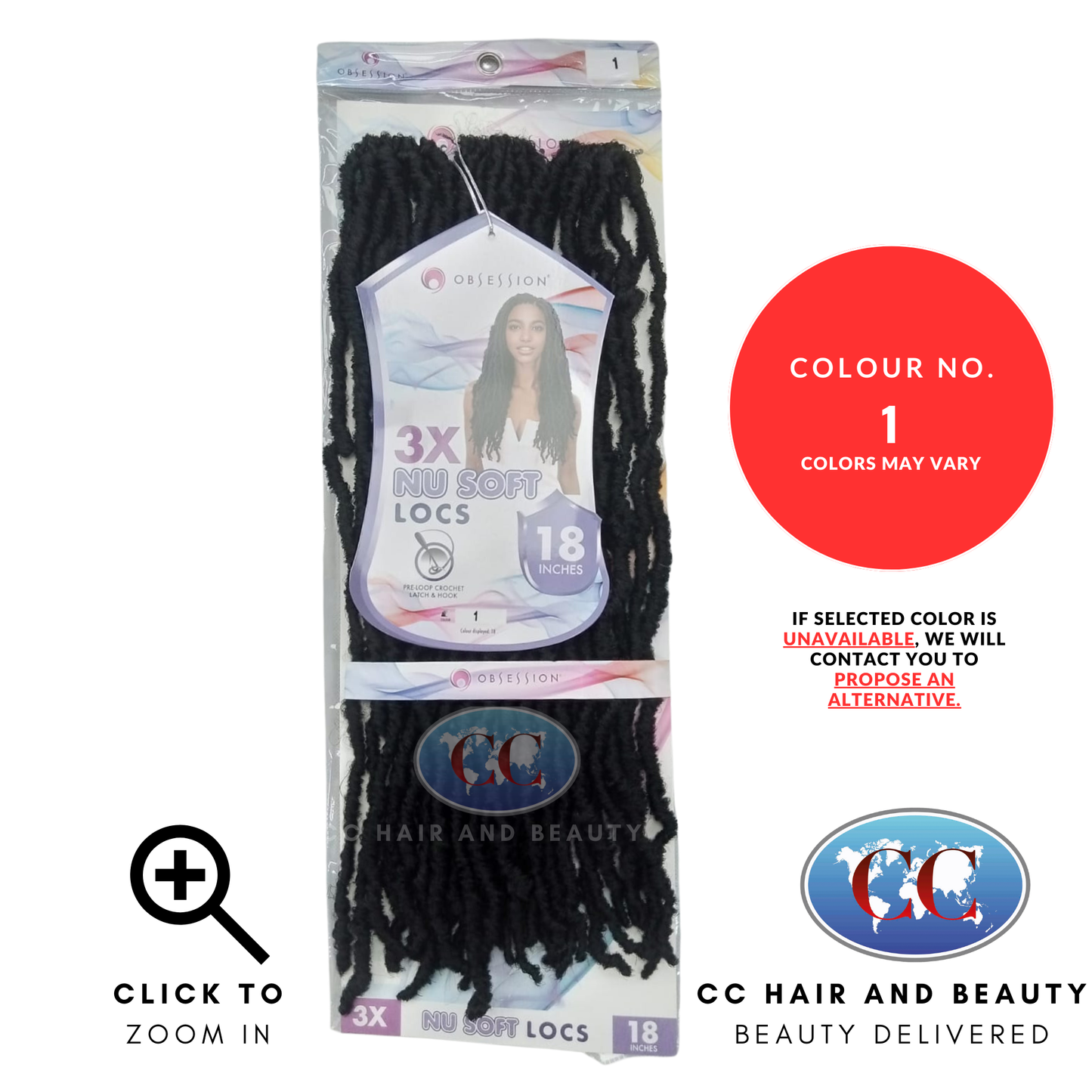 Obsession Long Straight Pre-Loop Crochet Hair - 3X Nu Soft Locs 18"