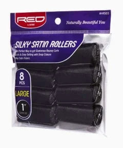 Red By Kiss Silky Satin Rollers 8Pcs 1" Large