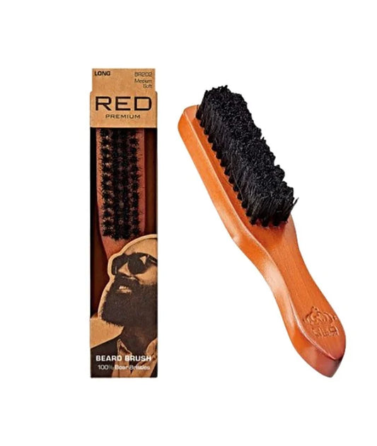 RED PREMIUM BEARD BRUSH MEDIUM SOFT