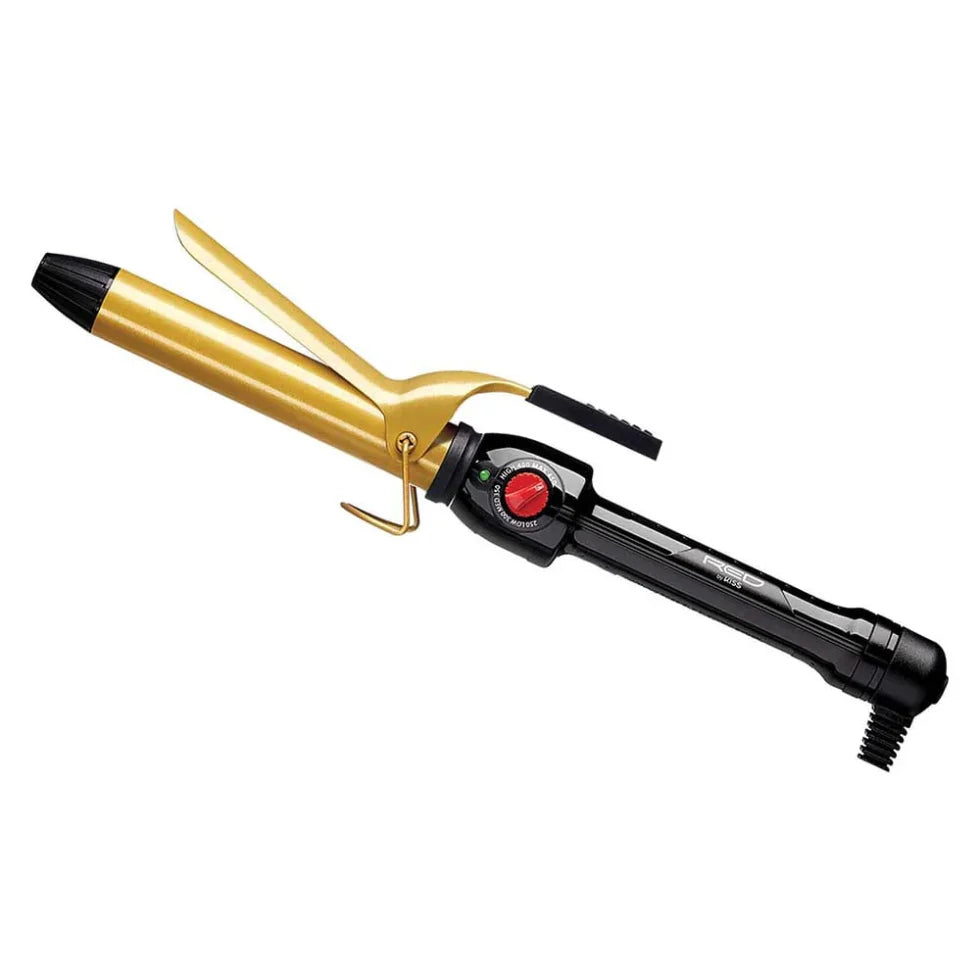 Red By Kiss 1 1/4 inch ceramic tourmaline curling iron with swivel cord and safety stand