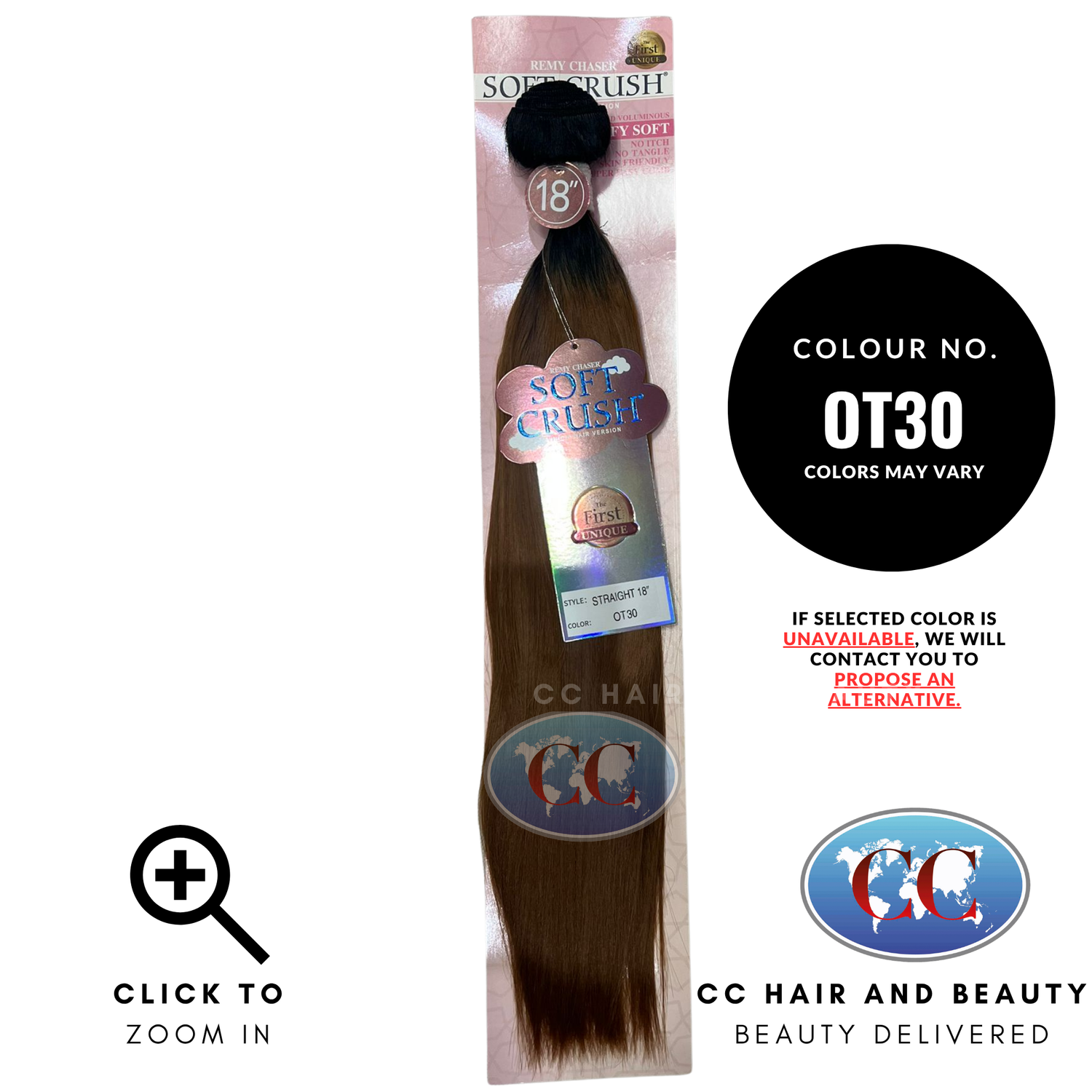Remy Chaser  Soft Crush  Straight Weave 18"-OT30