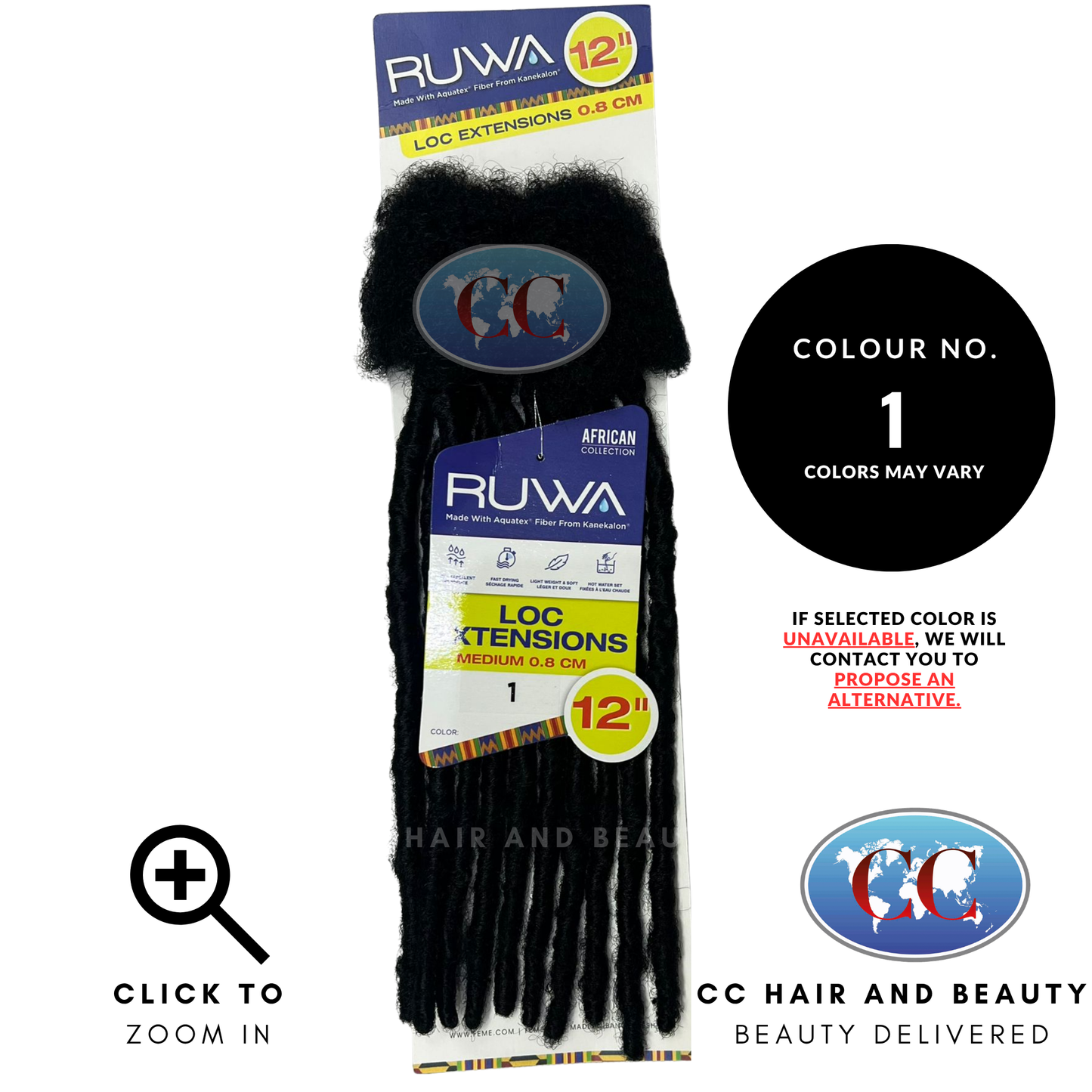 Ruwa Loc Extensions  Medium 0.8 Cm 8"10"12"-1