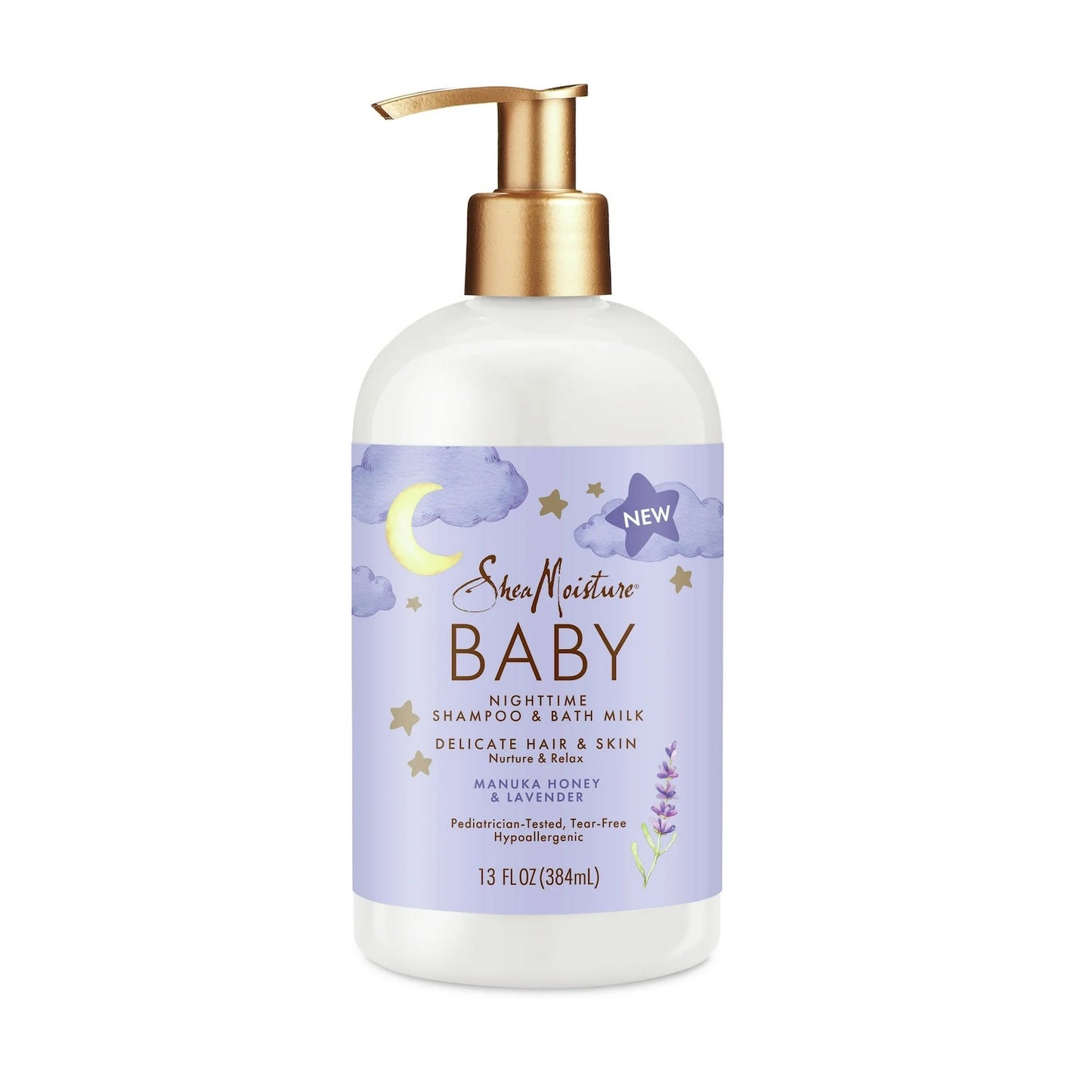 Shea Moisture Baby Nighttime Shampoo & Bath Milk With Manuka Honey & Lavender 384ml