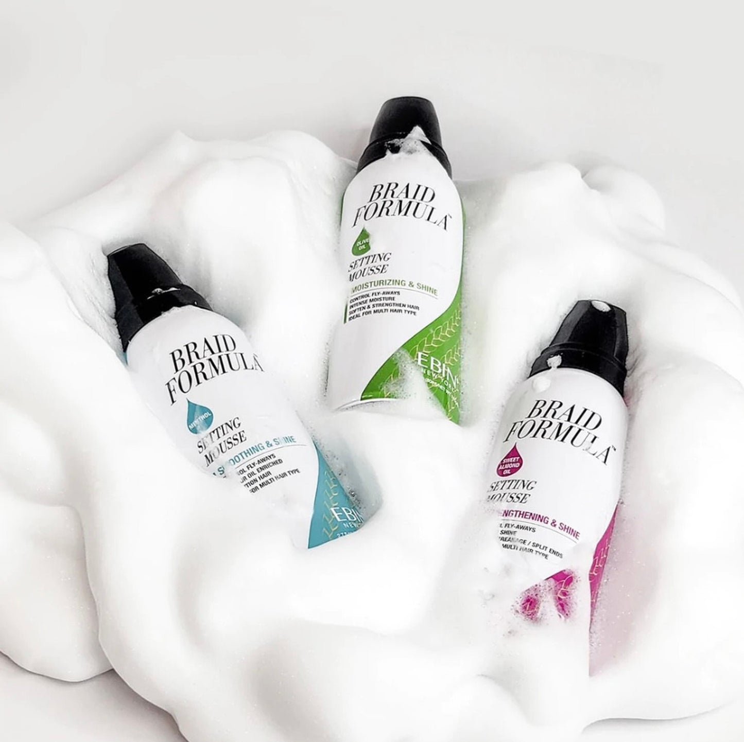 Ebin New York Setting Mousse Strengthening , Moisturizing & Shine 2.7 oz