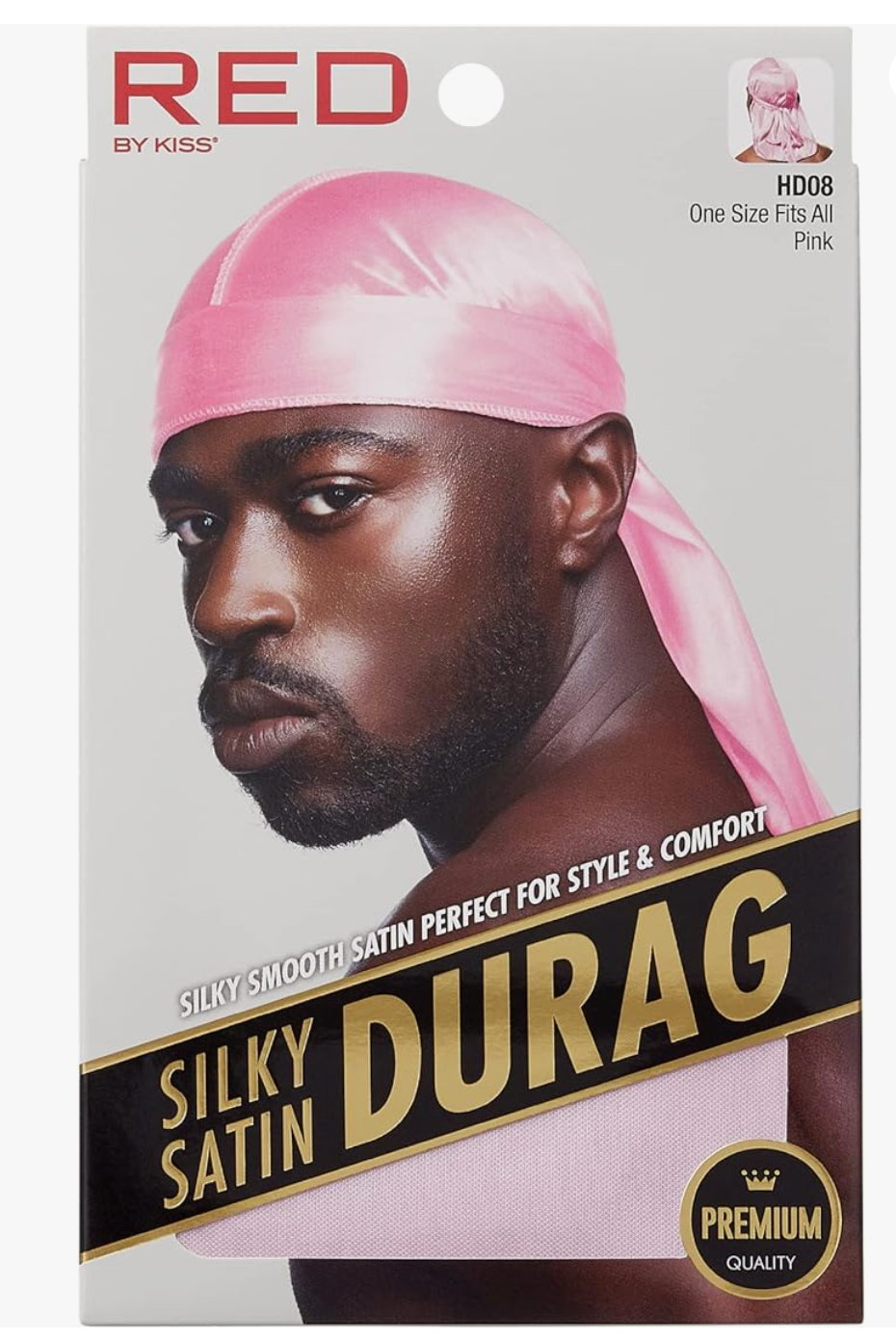 Red By Kiss Premium Silky Satin Durag Men's Cap Doo Rag