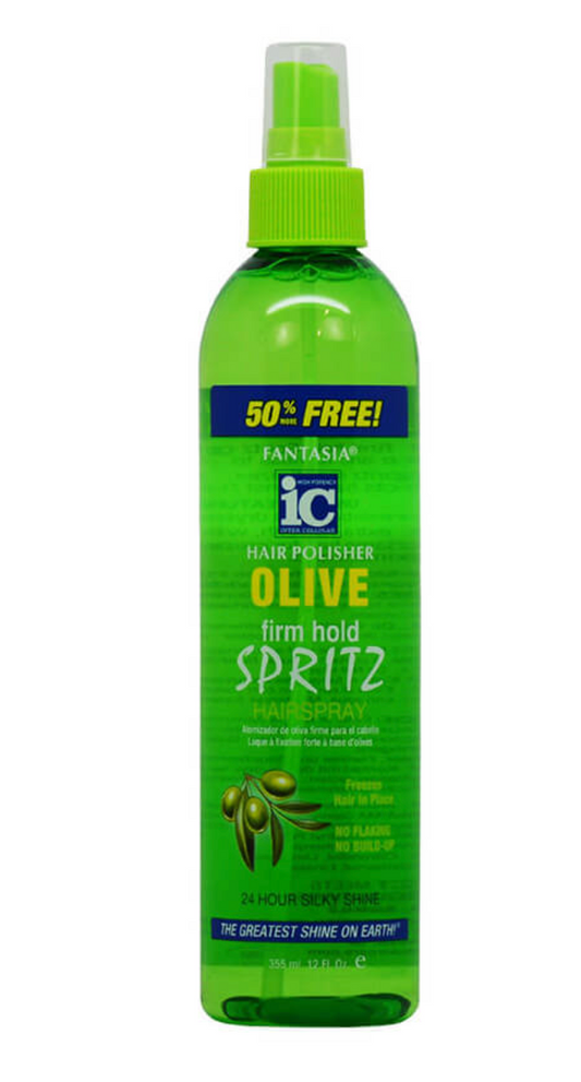 Fantasia Hair Polisher Spritz Hair Spray Olive Firm Hold 10 Oz