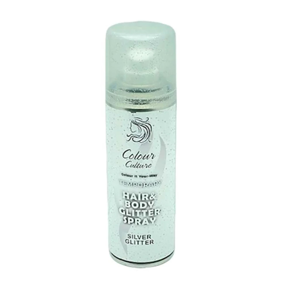 Colour Culture Temporary Hair Colour Silver Glitter Spray 125ml