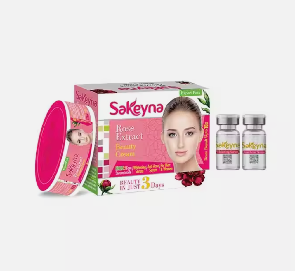 SAKEYNA BEAUTY CREAM ROSE EXTRACT (WITH 2 FREE SERUMS)